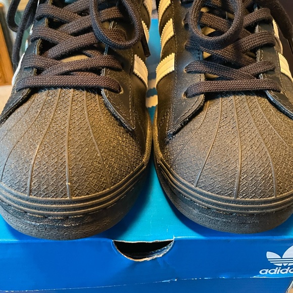 SZ 9 Adidas Superstar Core Black White Shell 2019 - Picture 10 of 12